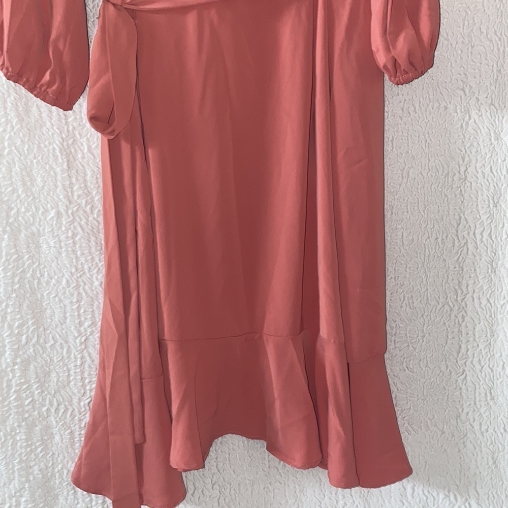 STANDARDS & PRACTICES Double Georgette Ruffles Wrap Midi Dress - Picture 11 of 14